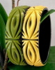 LG163 contemporary 2 tone carved lucite bangles